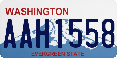 WA license plate AAH1558