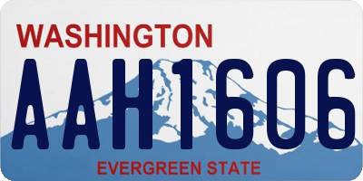 WA license plate AAH1606