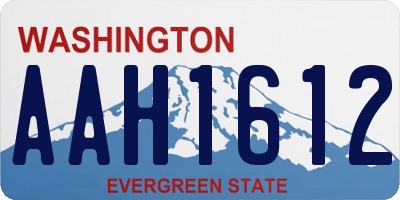 WA license plate AAH1612