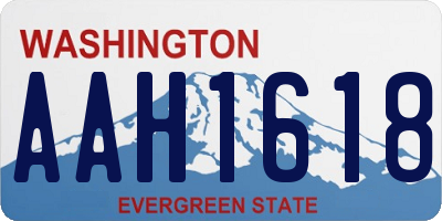 WA license plate AAH1618