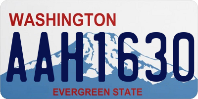 WA license plate AAH1630