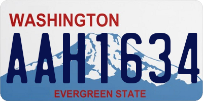 WA license plate AAH1634