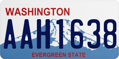 WA license plate AAH1638