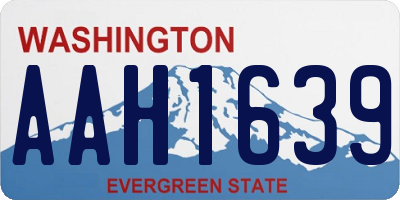 WA license plate AAH1639