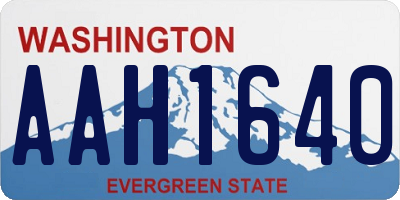 WA license plate AAH1640