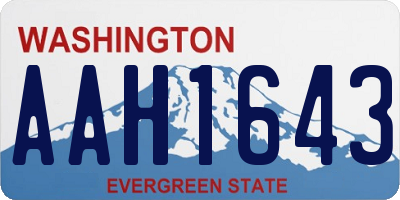 WA license plate AAH1643