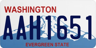 WA license plate AAH1651