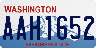 WA license plate AAH1652