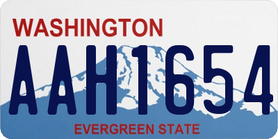 WA license plate AAH1654
