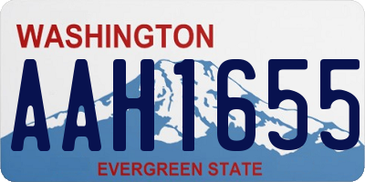 WA license plate AAH1655