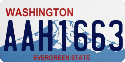 WA license plate AAH1663
