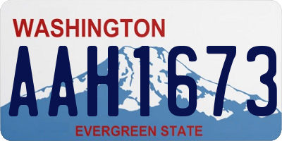 WA license plate AAH1673