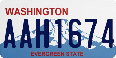 WA license plate AAH1674