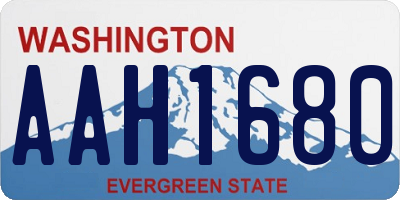 WA license plate AAH1680