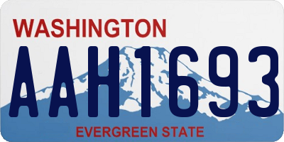 WA license plate AAH1693