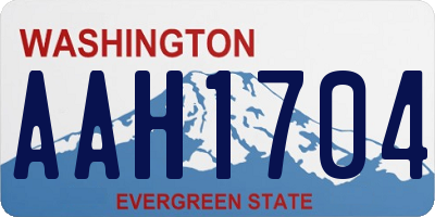 WA license plate AAH1704