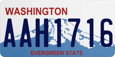 WA license plate AAH1716