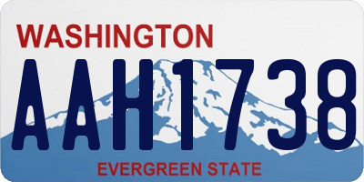 WA license plate AAH1738