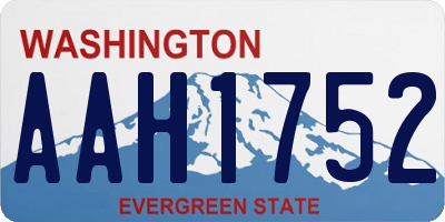 WA license plate AAH1752