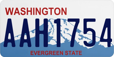WA license plate AAH1754