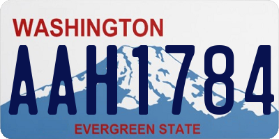 WA license plate AAH1784