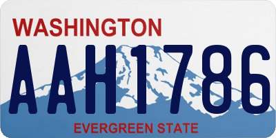 WA license plate AAH1786