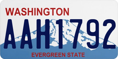 WA license plate AAH1792