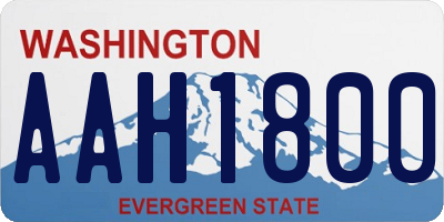 WA license plate AAH1800