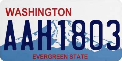 WA license plate AAH1803