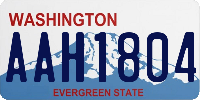 WA license plate AAH1804