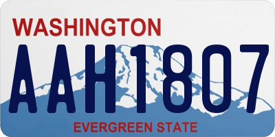 WA license plate AAH1807