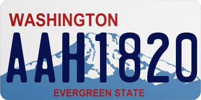 WA license plate AAH1820