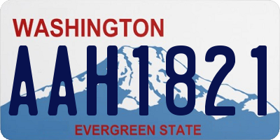 WA license plate AAH1821