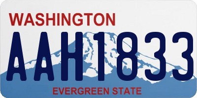 WA license plate AAH1833