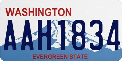 WA license plate AAH1834