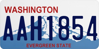 WA license plate AAH1854