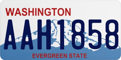 WA license plate AAH1858