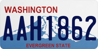 WA license plate AAH1862