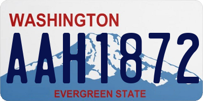 WA license plate AAH1872