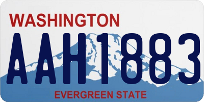 WA license plate AAH1883