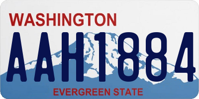WA license plate AAH1884
