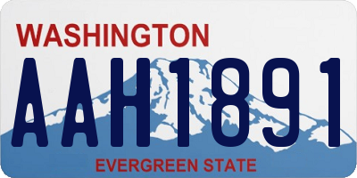 WA license plate AAH1891