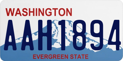 WA license plate AAH1894