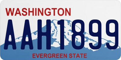 WA license plate AAH1899