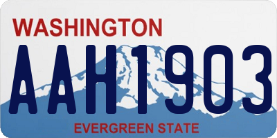 WA license plate AAH1903