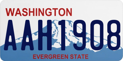 WA license plate AAH1908
