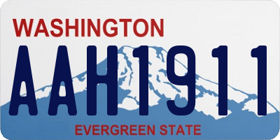 WA license plate AAH1911