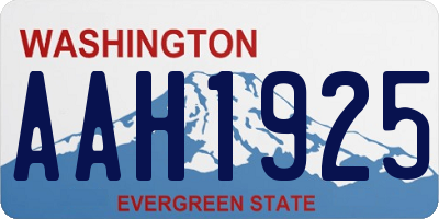 WA license plate AAH1925