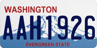 WA license plate AAH1926