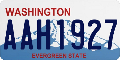 WA license plate AAH1927